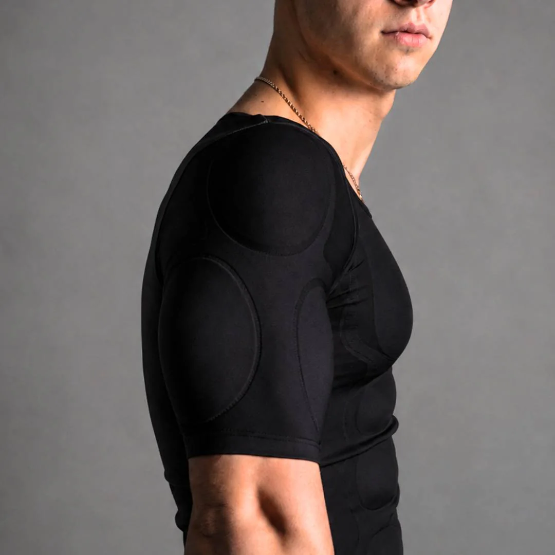 Perfil de la camiseta moldeadora FORMA TERAZ en negro